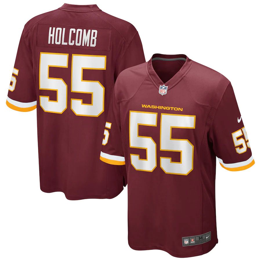 Men Washington Redskins 55 Cole Holcomb Nike Burgundy Game Player NFL Jersey